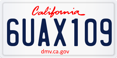 CA license plate 6UAX109