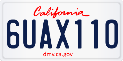 CA license plate 6UAX110