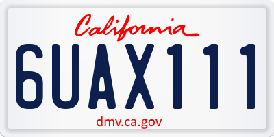 CA license plate 6UAX111