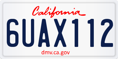 CA license plate 6UAX112
