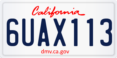 CA license plate 6UAX113