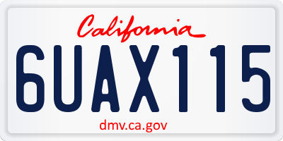 CA license plate 6UAX115