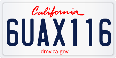 CA license plate 6UAX116