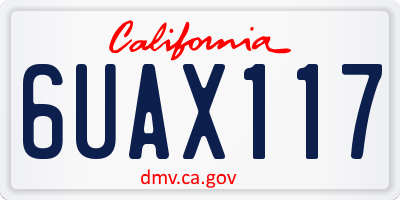 CA license plate 6UAX117