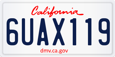 CA license plate 6UAX119