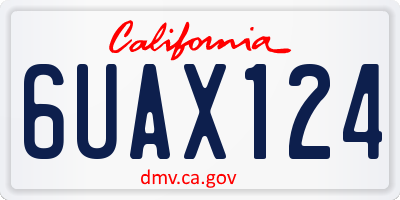 CA license plate 6UAX124