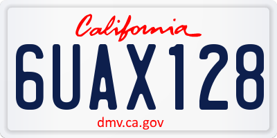 CA license plate 6UAX128