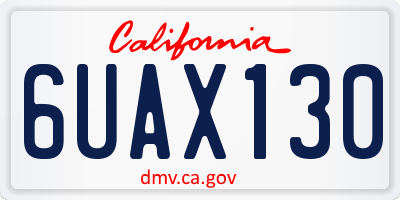 CA license plate 6UAX130