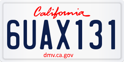 CA license plate 6UAX131