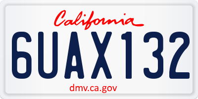 CA license plate 6UAX132