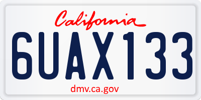 CA license plate 6UAX133