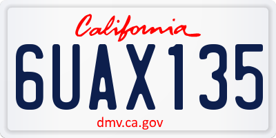 CA license plate 6UAX135