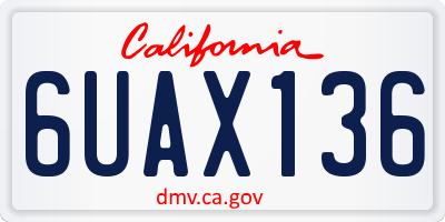 CA license plate 6UAX136