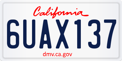 CA license plate 6UAX137