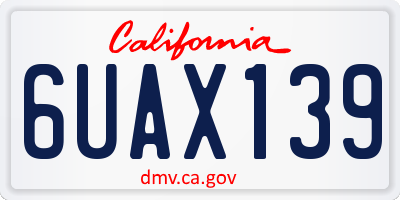 CA license plate 6UAX139