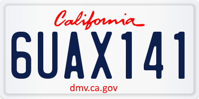 CA license plate 6UAX141
