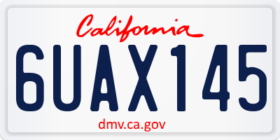 CA license plate 6UAX145