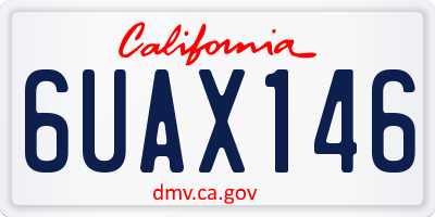 CA license plate 6UAX146