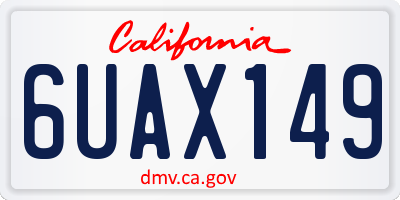 CA license plate 6UAX149