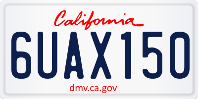 CA license plate 6UAX150