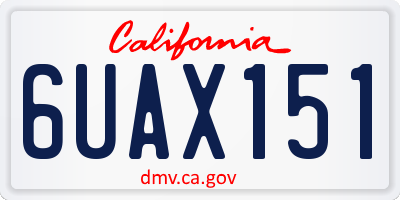 CA license plate 6UAX151