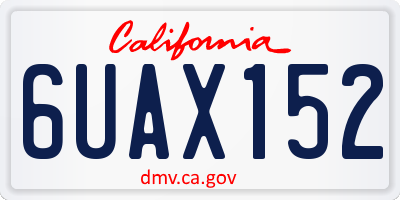 CA license plate 6UAX152