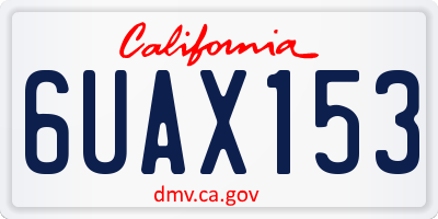 CA license plate 6UAX153