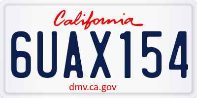 CA license plate 6UAX154
