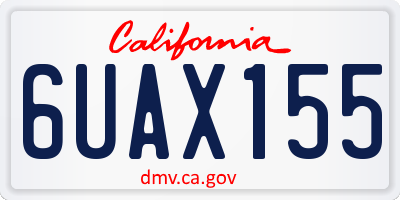 CA license plate 6UAX155