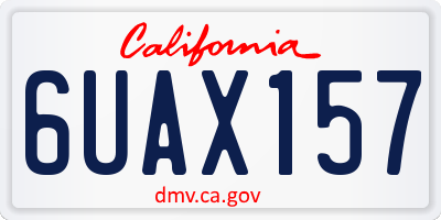 CA license plate 6UAX157