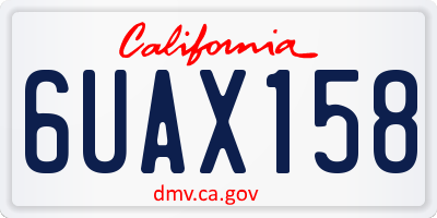CA license plate 6UAX158