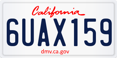 CA license plate 6UAX159