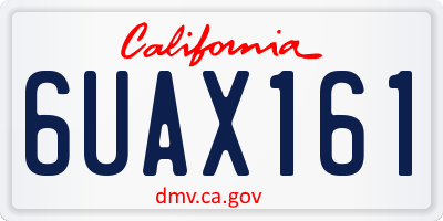 CA license plate 6UAX161