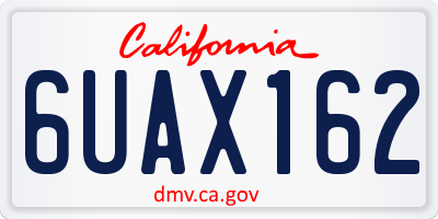 CA license plate 6UAX162
