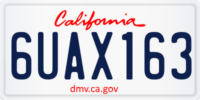 CA license plate 6UAX163
