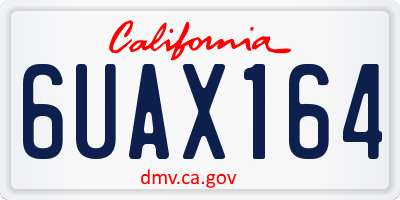 CA license plate 6UAX164
