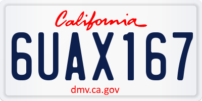 CA license plate 6UAX167