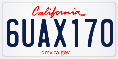 CA license plate 6UAX170