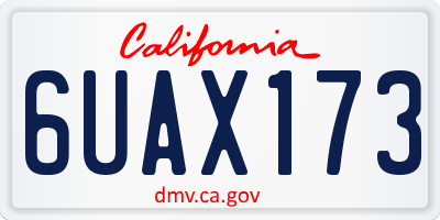 CA license plate 6UAX173