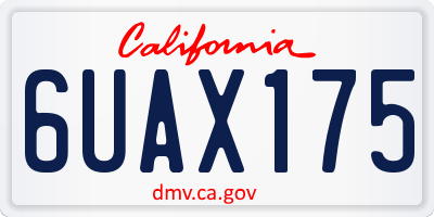 CA license plate 6UAX175
