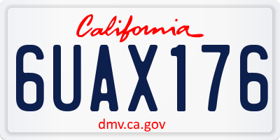 CA license plate 6UAX176