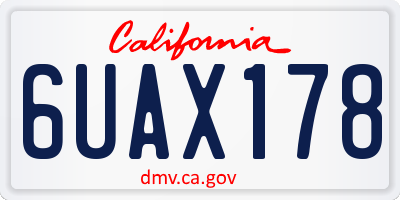 CA license plate 6UAX178