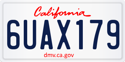 CA license plate 6UAX179