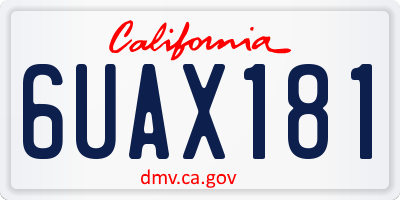 CA license plate 6UAX181