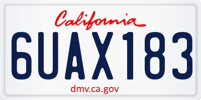 CA license plate 6UAX183