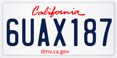 CA license plate 6UAX187