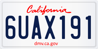 CA license plate 6UAX191