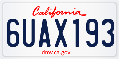 CA license plate 6UAX193