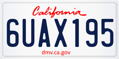 CA license plate 6UAX195