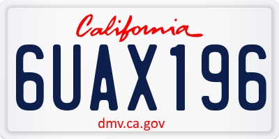 CA license plate 6UAX196